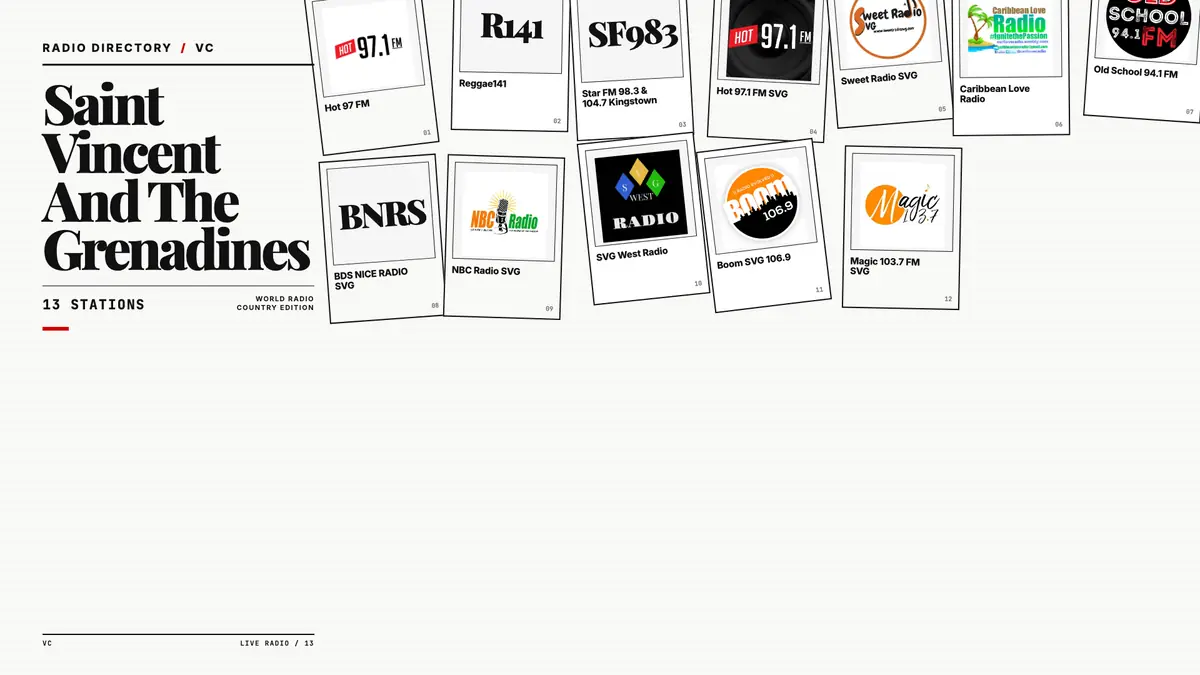 Logos of popular Saint Vincent and the Grenadines radio stations