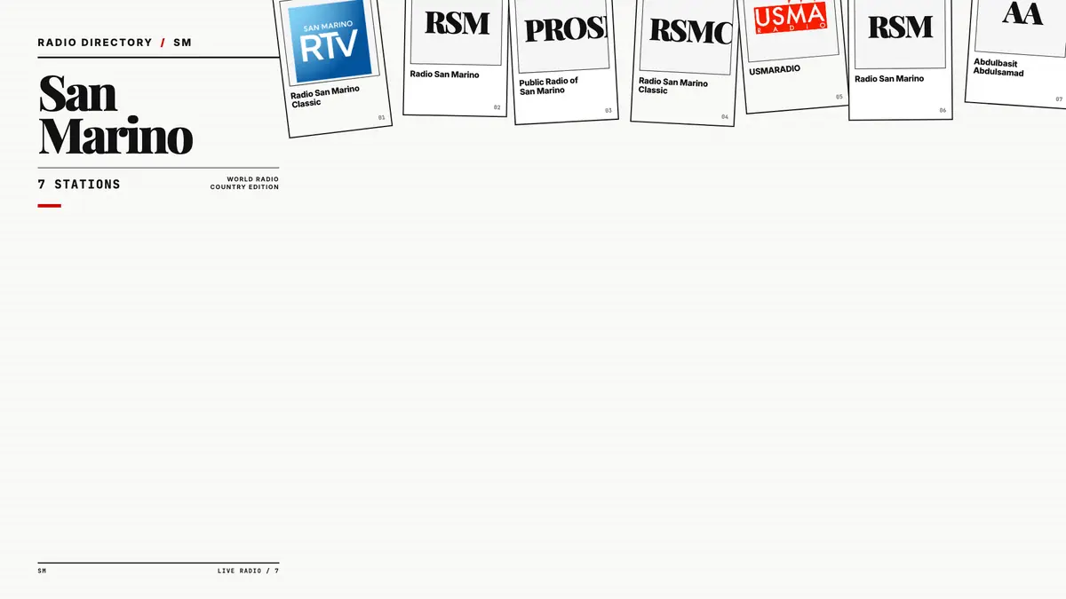 Logos of popular San Marino radio stations