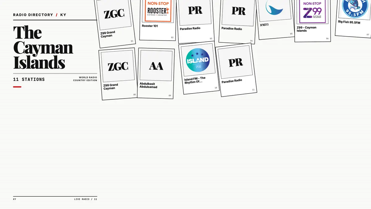 Logos of popular Cayman Islands radio stations