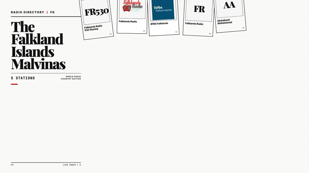 Logos of popular Falkland Islands radio stations