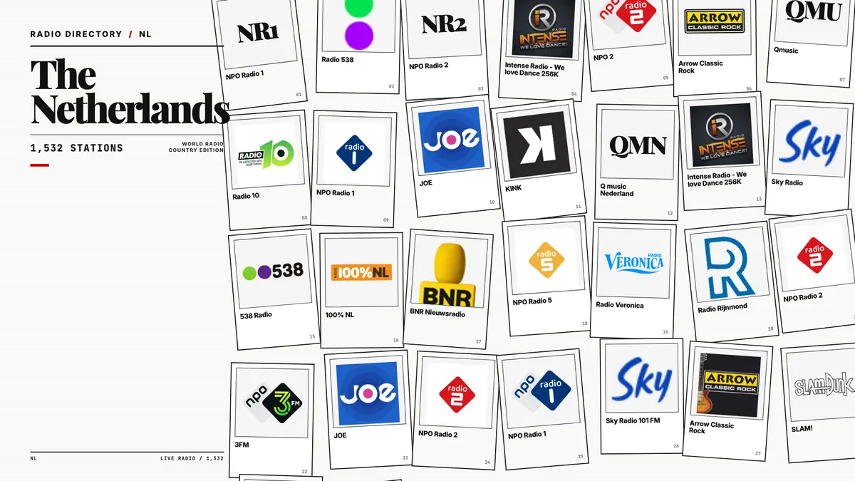 Logos of popular Netherlands radio stations
